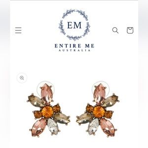 Bronze jeweled earrings